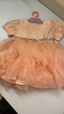 Peach Baby Girl's Tulle Dress with Sequin Waist / Size 12M