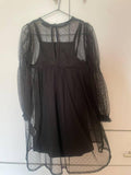 Next Black Shirred Mesh Dress / Size 4yrs