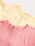 M&S 2 Pack Pure Cotton Jersey Cupcake Dresses / Size 9-12m