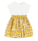 D&G Girls White & Yellow Majolica Dress