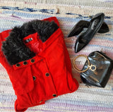 Yiyigiao Long Sleeve Fur Collar Coat / Size Large