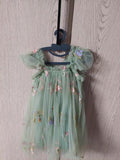 Shein Sage Green Embroidered Tulle Dress / Size 4-5yrs