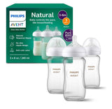 Philips Avent Glass Baby Bottle 3 × 8oz / 240ml / 3-6m / Medium