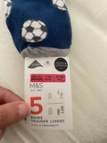 M&S Football Socks / Pack of 5 / Size 7-10yrs