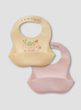 Juniors Assorted Silicone Bib with Button Closure - Set of 2