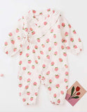 Summer Baby Girl's Strawberry Print Long Sleeve Romper / Size 6-12m