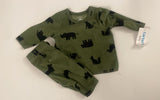 Carter's Baby Boys' Green Animal Print Outfit Set / Size Newborn