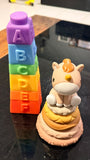 Silicone Sensory Stacking Toys – Alphabet Blocks + Unicorn Ring Stacker