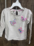 Monsoon UK Butterfly Badge Top in Organic Cotton Camel Shirt / Size 3-4yrs