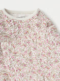 Juniors Floral Print Long Sleeves T-shirt and Pyjama Set / Size 6-12m