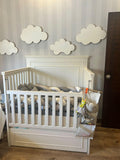 Wooden Baby Cot with Mattress / 2 Fitted Sheets, Bumper, Quilt & 2 Pillows