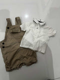 Ted Baker 2Pc Dungaree & Polo Set / Size 6-9m