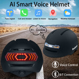 AI Intelligent Smart Voice & Remote Control Turn Signal Speaker BT Headset Hands Free Smart Helmet for Bike Scooter Cycling
