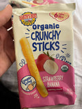 Earth's Best Organic Strawberry Banana Crunchy Sticks Teething Snack