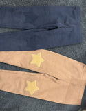 Navy & Brown Fleece Lined Next Tights / Size 3-4yrs