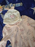 Juniors Disney Sleepsuit / Cap & Bib Set / 0-3m