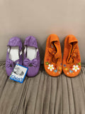 Crio's Leather Ballet Flats & Orange Embroidered House Shoe / Size 25 / Pack of 2