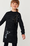 Girls Black Next Sequin Jumper Dress / Size 9yrs (Height 134 cm)