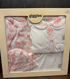 Giggles 6Pcs Baby Girl Gift Set / Size 3-6m