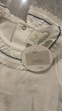 White Baby Onesie with Lace Collar / Size 12m