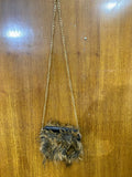 Furr Crossbody Mini Bag with Long Chain
