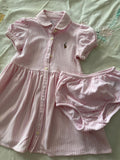 Ralph Lauren Pink Stripped 2Pc Dress / Size 12m