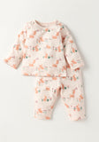 Juniors Bunny Print Long Sleeves T-shirt and Pyjama Set / Size 6-12m