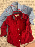 Red LOGG & Blue printed Monsoon Shirt / Size 1.5-2yrs