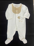 Giggles Applique Detail Sleepsuit with Button Closure / Size 0-3m