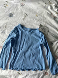 H&M Light Blue Ribbed Long-Sleeved Top / Size UK 1½-2yrs