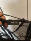 Next Black Shirred Mesh Dress / Size 4yrs