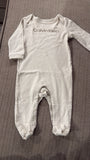 Calvin Klein Long-Sleeve Monogram Footed Baby Coverall/Romper / Size 3-6m