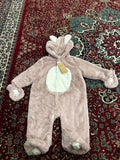 Next Pink Embroidered Bunny Faux Fur Hooded Baby All-In-One  Pramsuit / Size 9-12m