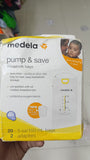 Medela Pump & Save Breastmilk Bags with 2 Adapters