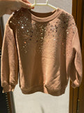 H&M Beige-Pink Sequin Embellished Sweatshirt / Size 3-4yrs