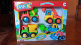 Set of 4 Engineering Vehicles Plastic Toy