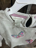 Monsoon UK Butterfly Badge Top in Organic Cotton Camel Shirt / Size 3-4yrs