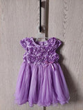 Wondernation Purple Rosette Dress / Size 4yrs
