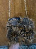 Furr Crossbody Mini Bag with Long Chain