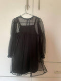 Next Black Shirred Mesh Dress / Size 4yrs