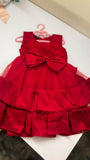 Red Special Occasion Party Dress with Bow / Size 18-24M