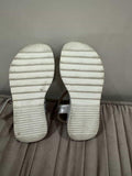 Bubble Kids Silver Woven Flat Sandals with a Buckled Ankle Strap / Size 25