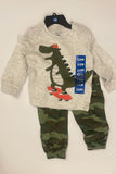 Carter's Baby Boys Dinosaur Shirt with Camo Jogger Pants / Size 12m