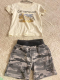 Caterpillar Set of T-Shirt with Camouflage Shorts / Size 12m