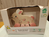 Little Town Wooden Pull Along Rabbit with Baby