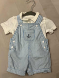 Carter's Blue Stripped Baby Overall / Size 0-3m