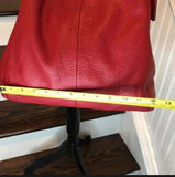 Coach Rich Red Tumbled Leather Three Compartment Vintage Hobo Shoulder Bag