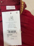 Next Baby Maroon Soft Net Embroidered Frock / Size 12-18m