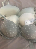 3Pack Cotton Non Wired Full Cup T-Shirt Bra / Size 36DD