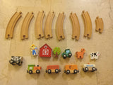 Viga Wooden Train Set with Farm Accessories